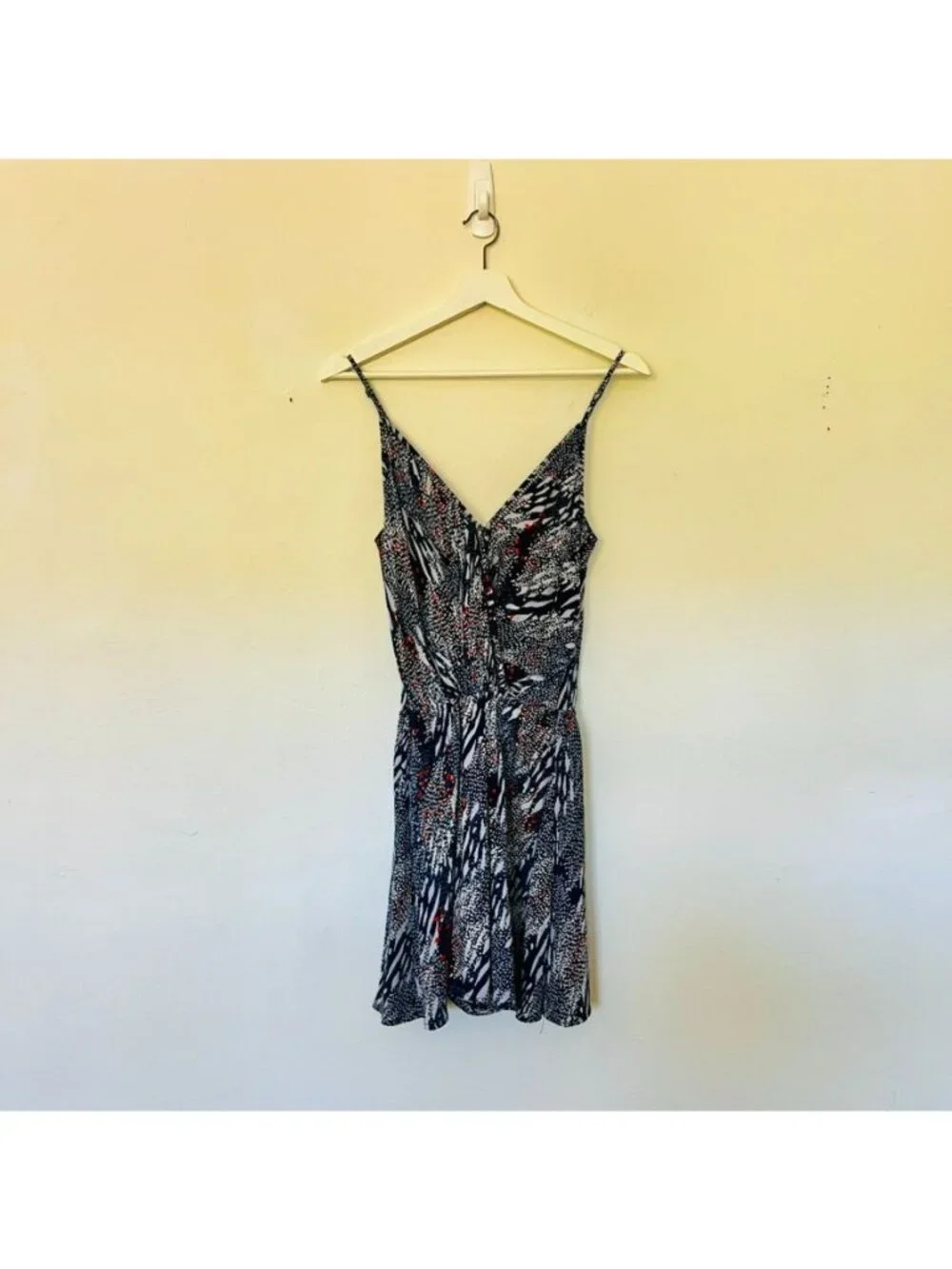 Boho Abstract Print Sleeveless Romper Euro Summer Beach Vacation Chic - Picture 2 of 14